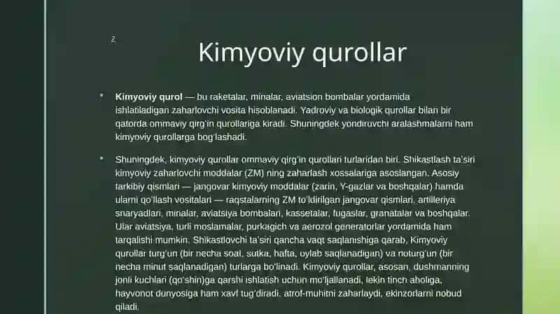 Kimyoviy qurollar 3
