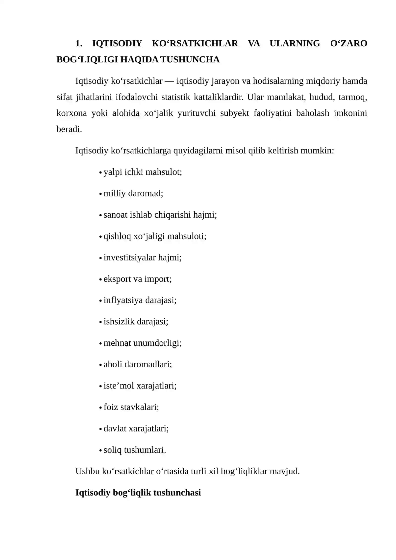 IQTISODIY KO‘RSATKICHLARNING O‘ZARO BOG‘LIQLIGINI ANIQLASH USULLARI 3