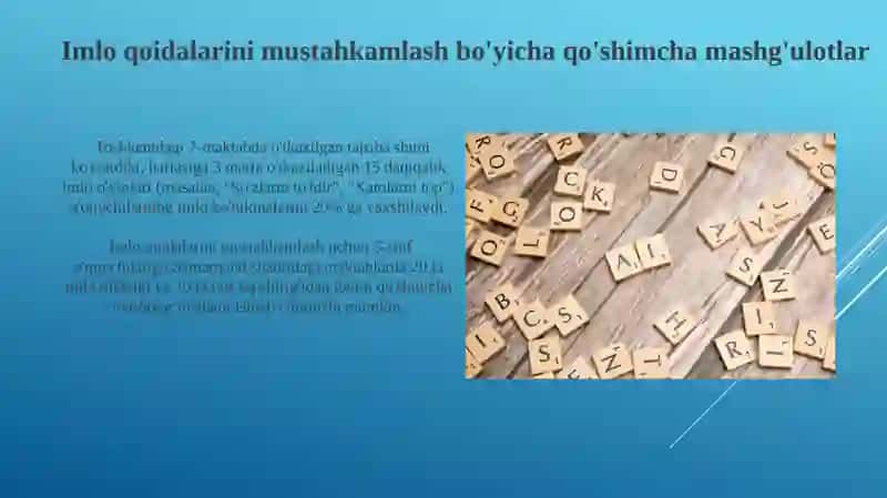 Imlo ko'nikmalarini rivojlantirish bo'yicha amaliy mashg'ulotlar 3