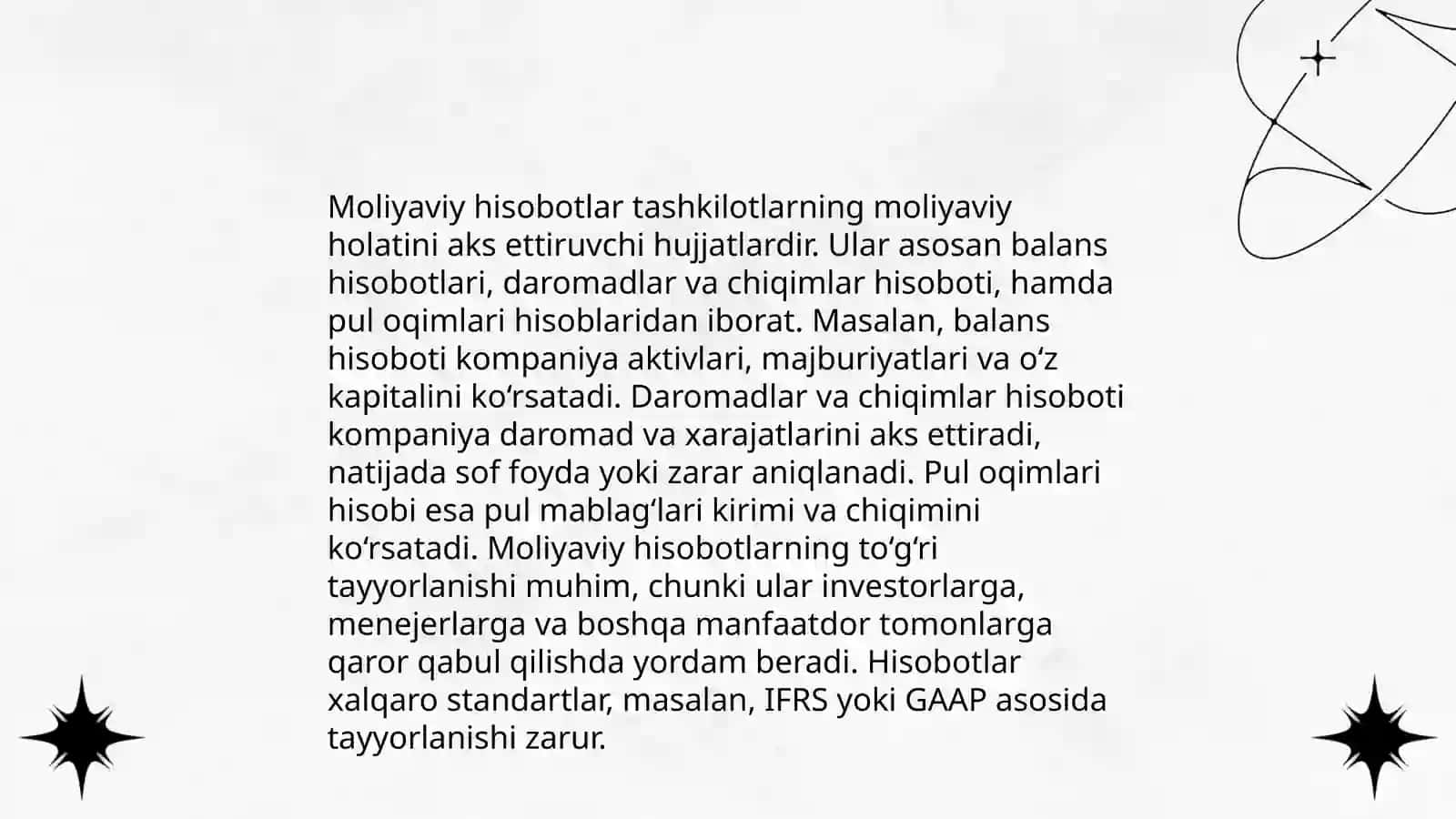 Moliyaviy hisobot tahlili faniga kirish 3