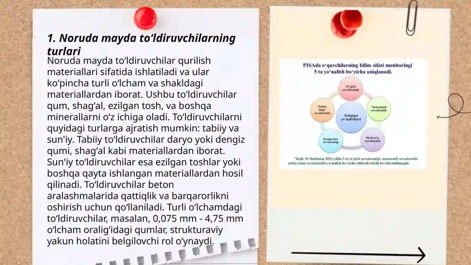Noruda mayda va yirik toʻldiruvchilarning sifati toʻldiruvchilarning sifati 3
