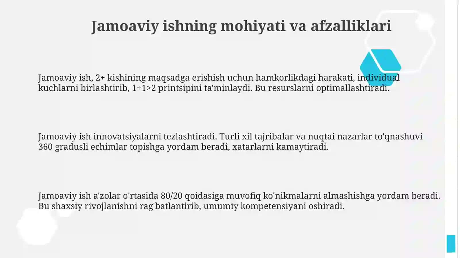 Jamoa bo’lib ishlash 3