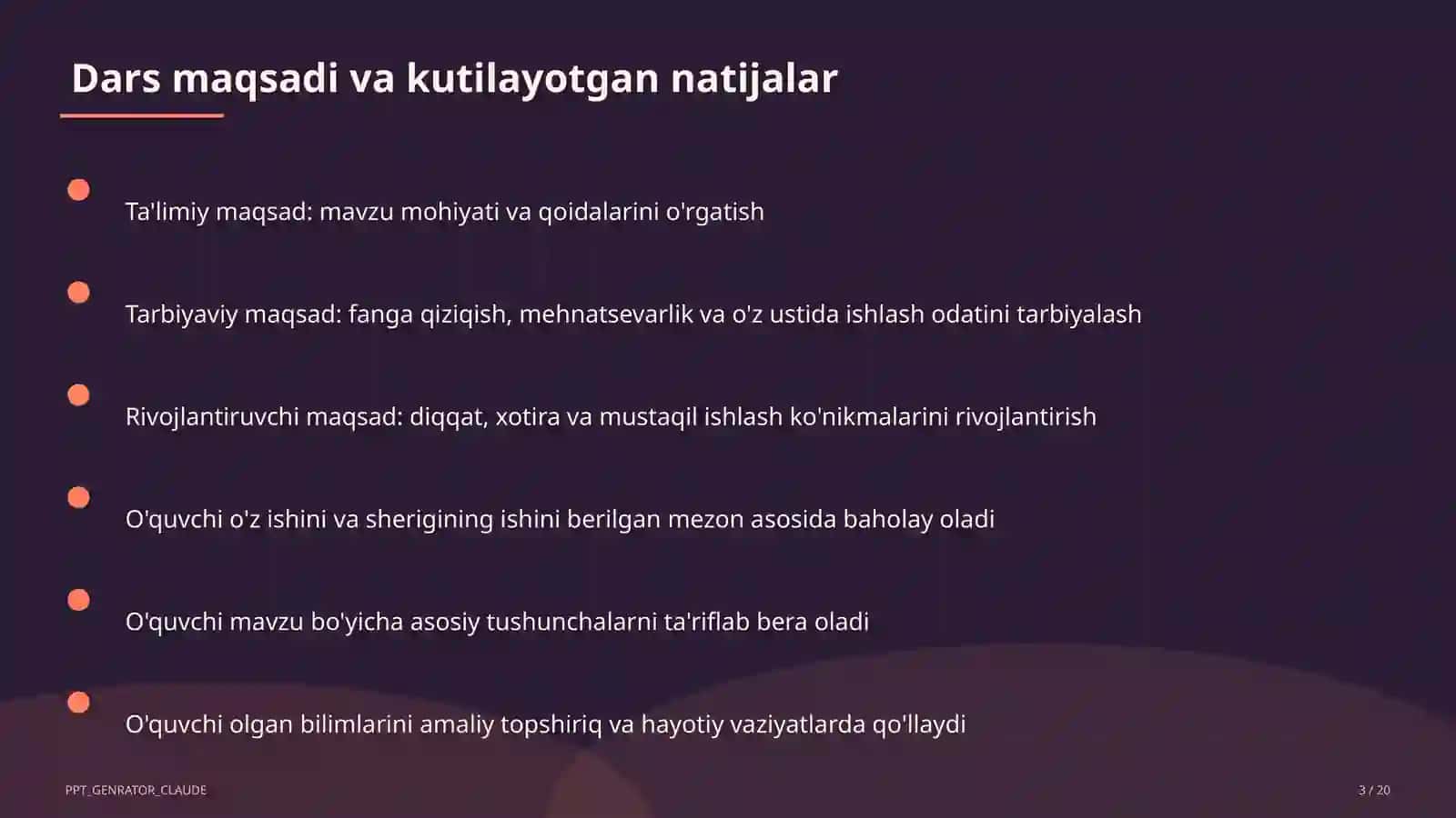 Boshlang'ich sinf: Matematika (1–4) — takrorlash darsi uchun 3