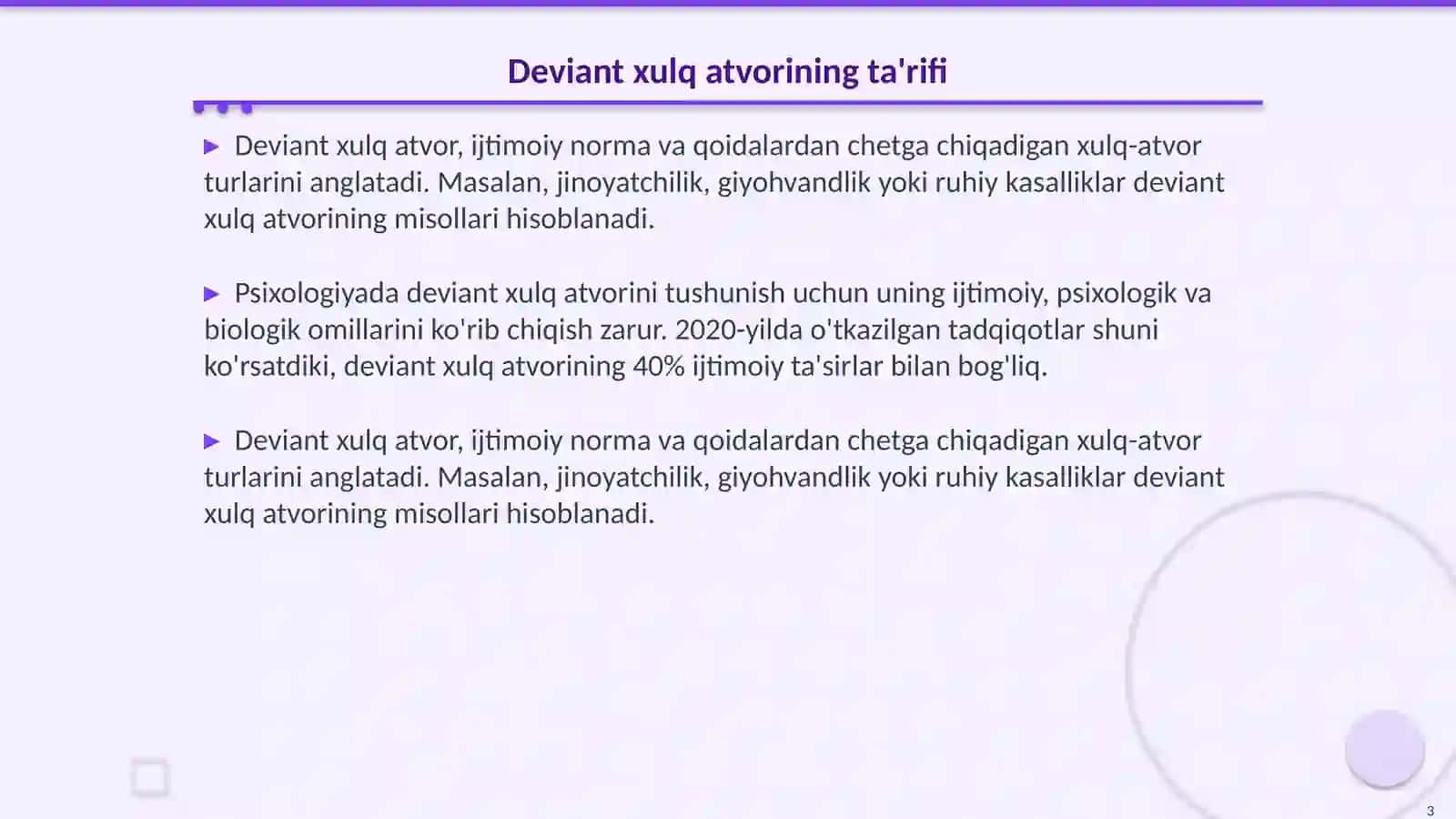 Deviant xulq atvor psixologiyasi 3