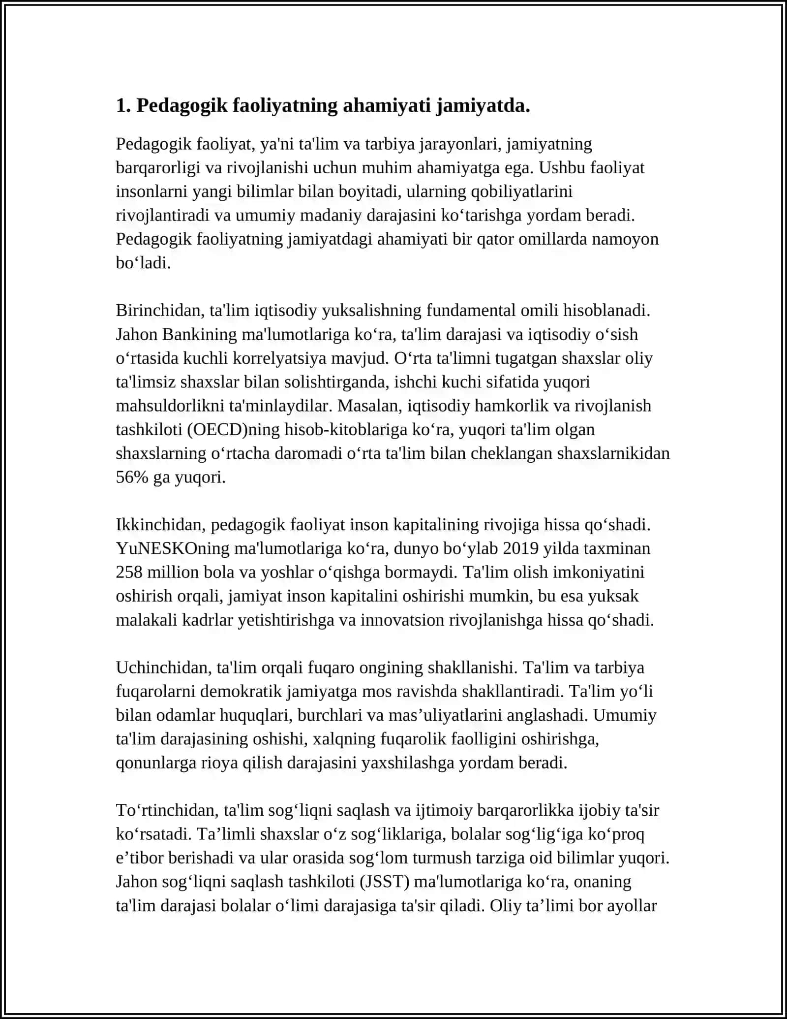 PEDAGOG FAOLIYATINING JAMIYAT TARAQQIYOTIDA TUTGAN OʻRNI 3