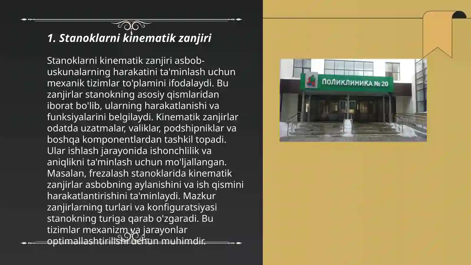 Stanoklarni Kinematik Sozlash 3