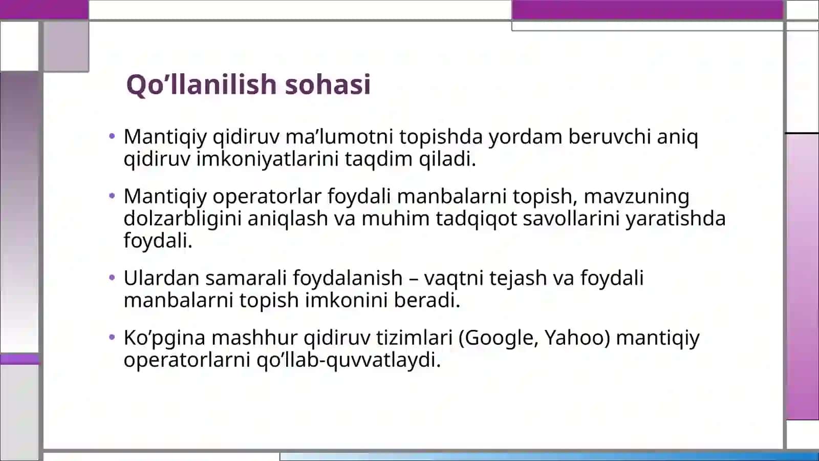 Mantiqiy qidiruv modeli 3