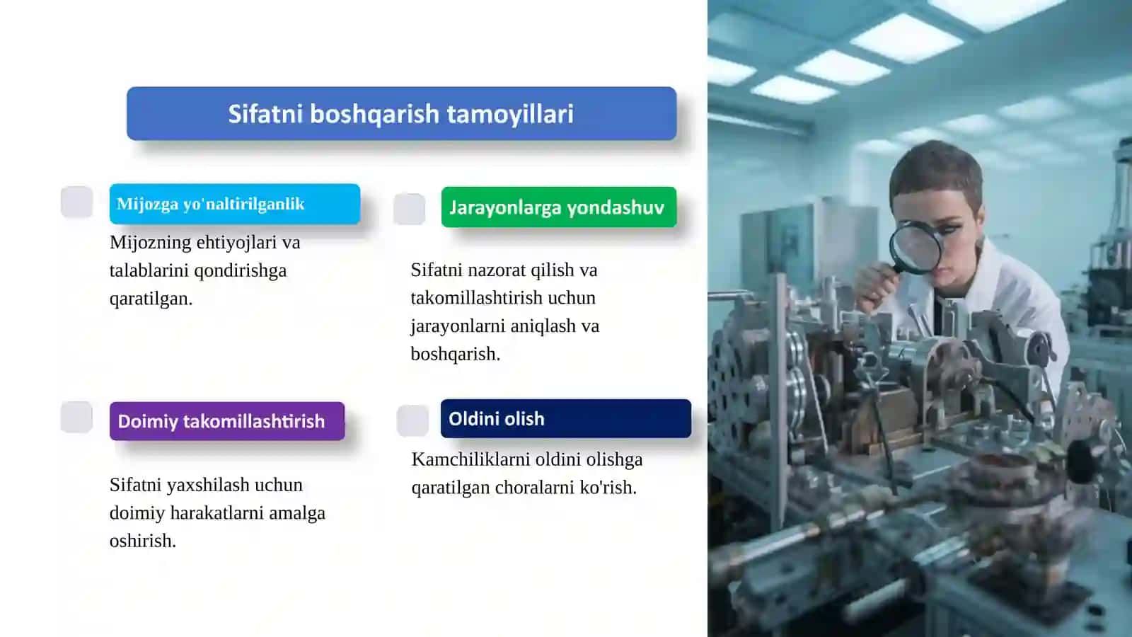 1-Mavzu. Sifatni boshqarish va Mahsulot sifatining shakllanishiga tasir etadigan omillar 3