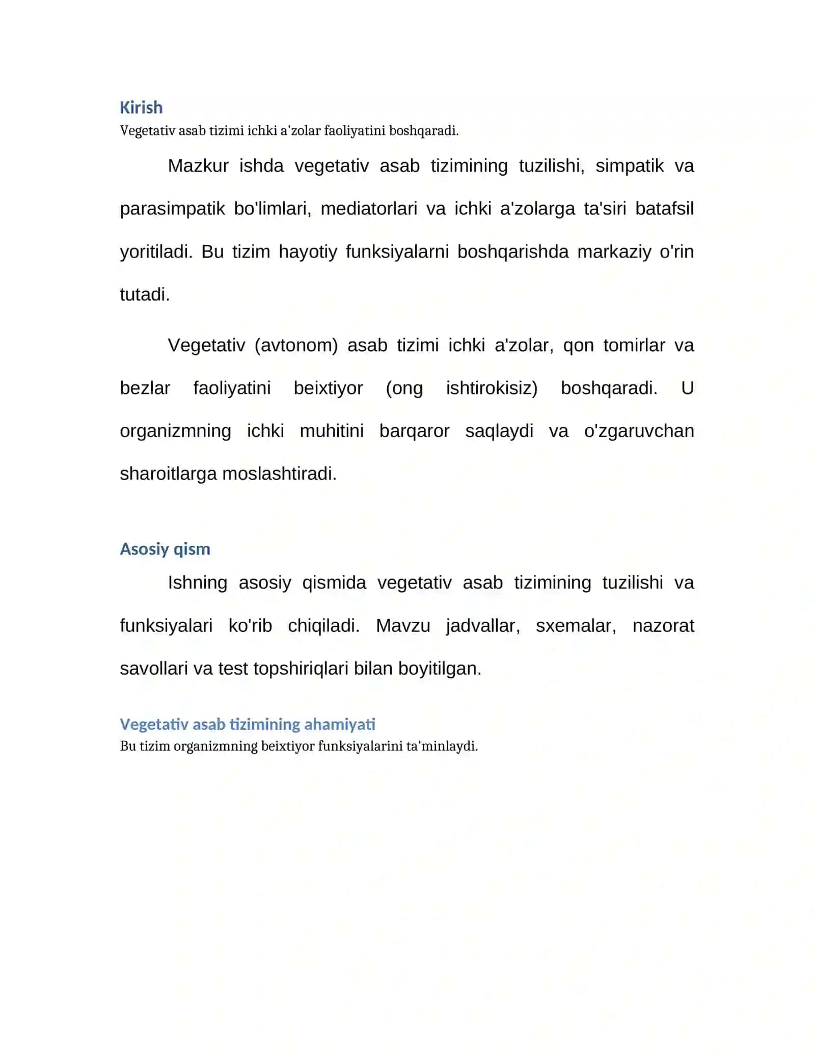 Vegetativ asab tizimining fiziologiyasi 3