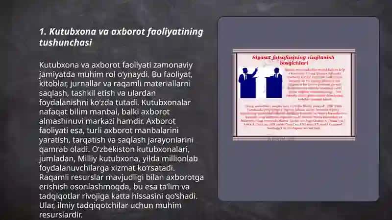 Kutubxona Axorot Faoliyati Ijtimoiy Madaniy Tizimning Asosiy Qirralari 3