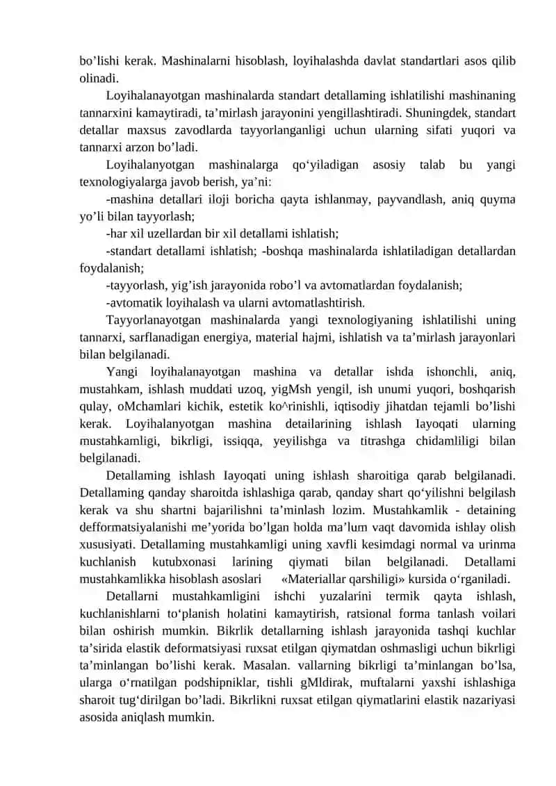 Mashina detallarining o'rni va ahamiyati. Tishli uzatmalar 3