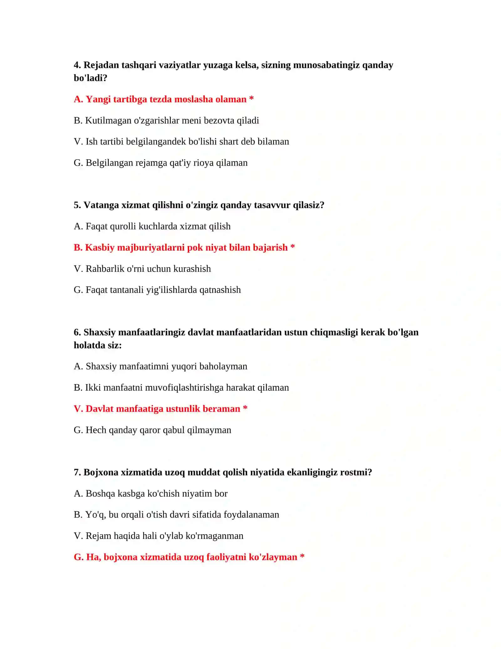 Bojxona IQ testlari online 3