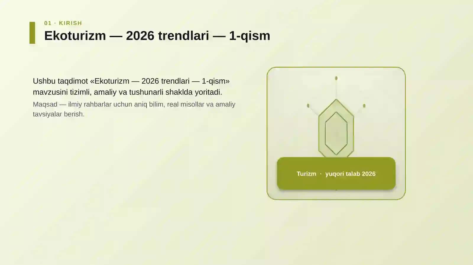 Ekoturizm — 2026 trendlari — 1-qism 3