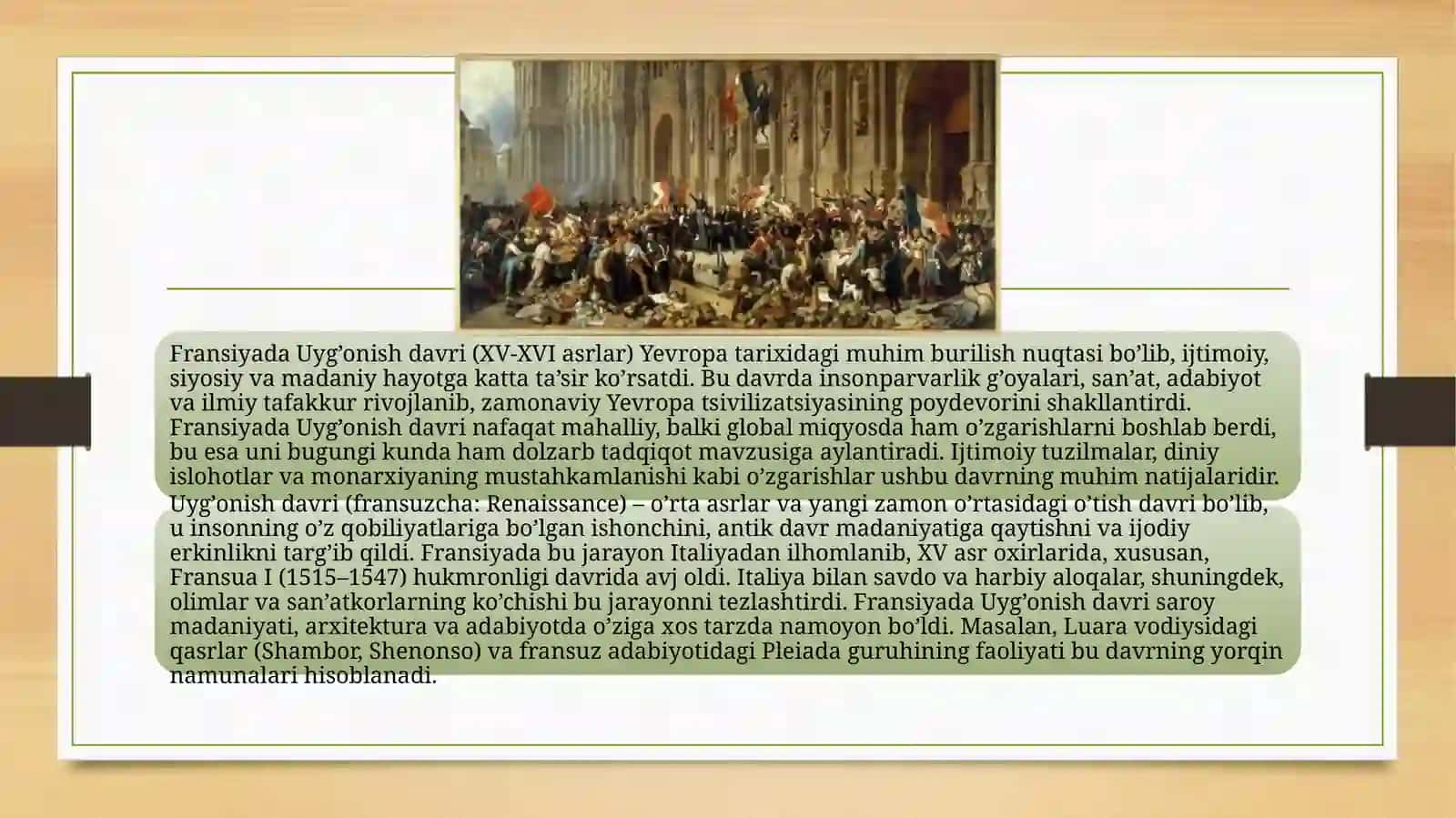 “Fransiyada Uyg‘onish davri  tarixiga oid ilmiy tadqiqotlar” 3