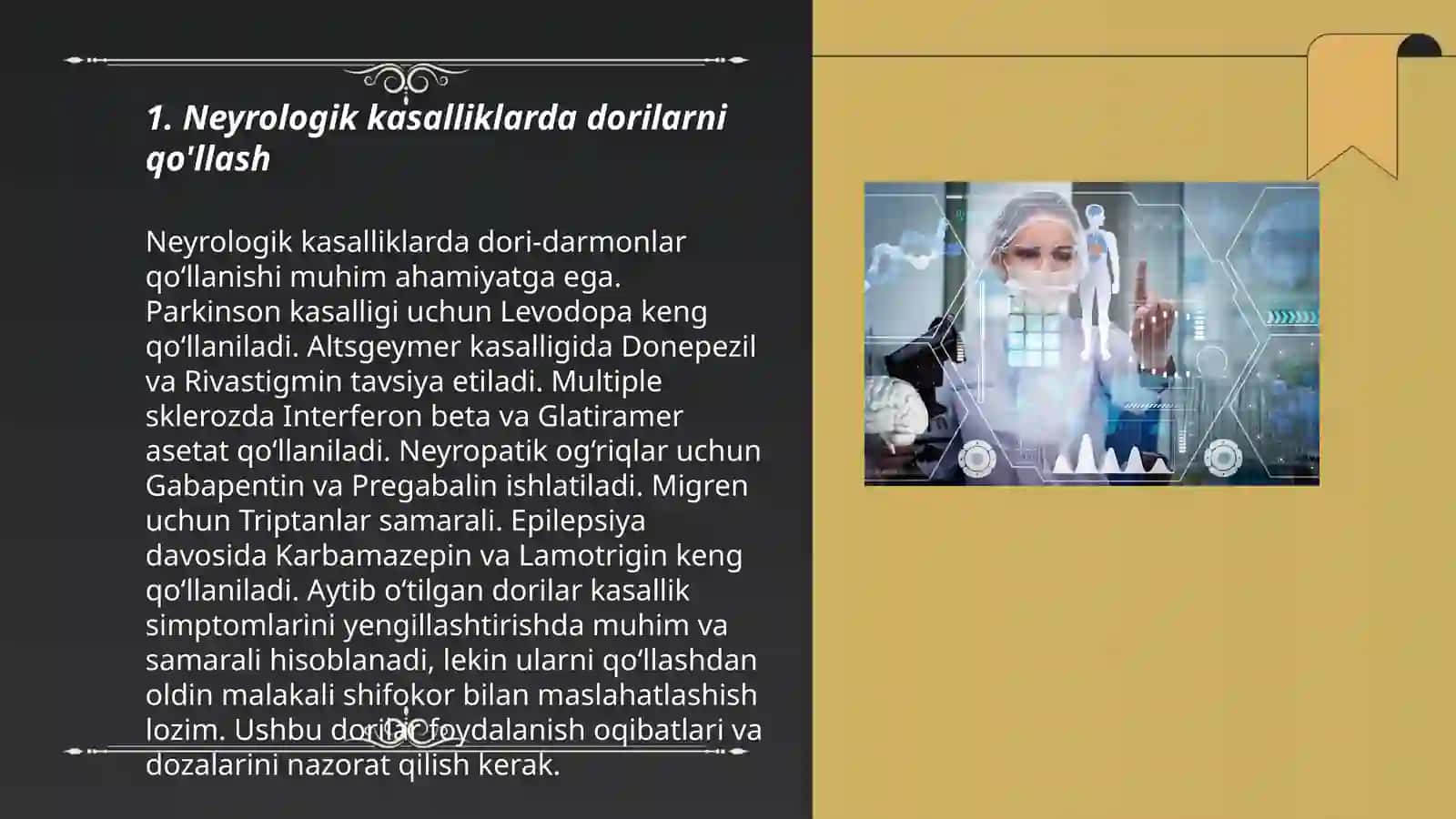 Neyrologik kasalliklarda dorilarni qo'llash 3