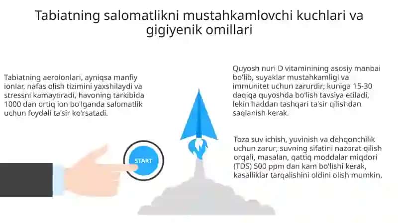 Tabiatning salomatlikni mustahkamlovchi kuchlari va gigiyenik omillari 3