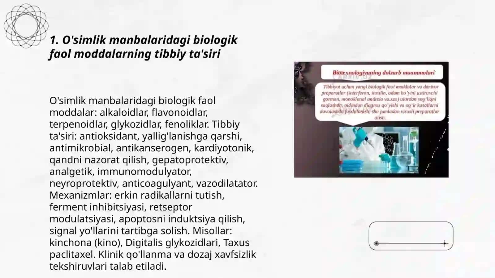 Biologik faol moddalar manbalari va tibbiy taʼsiri 3