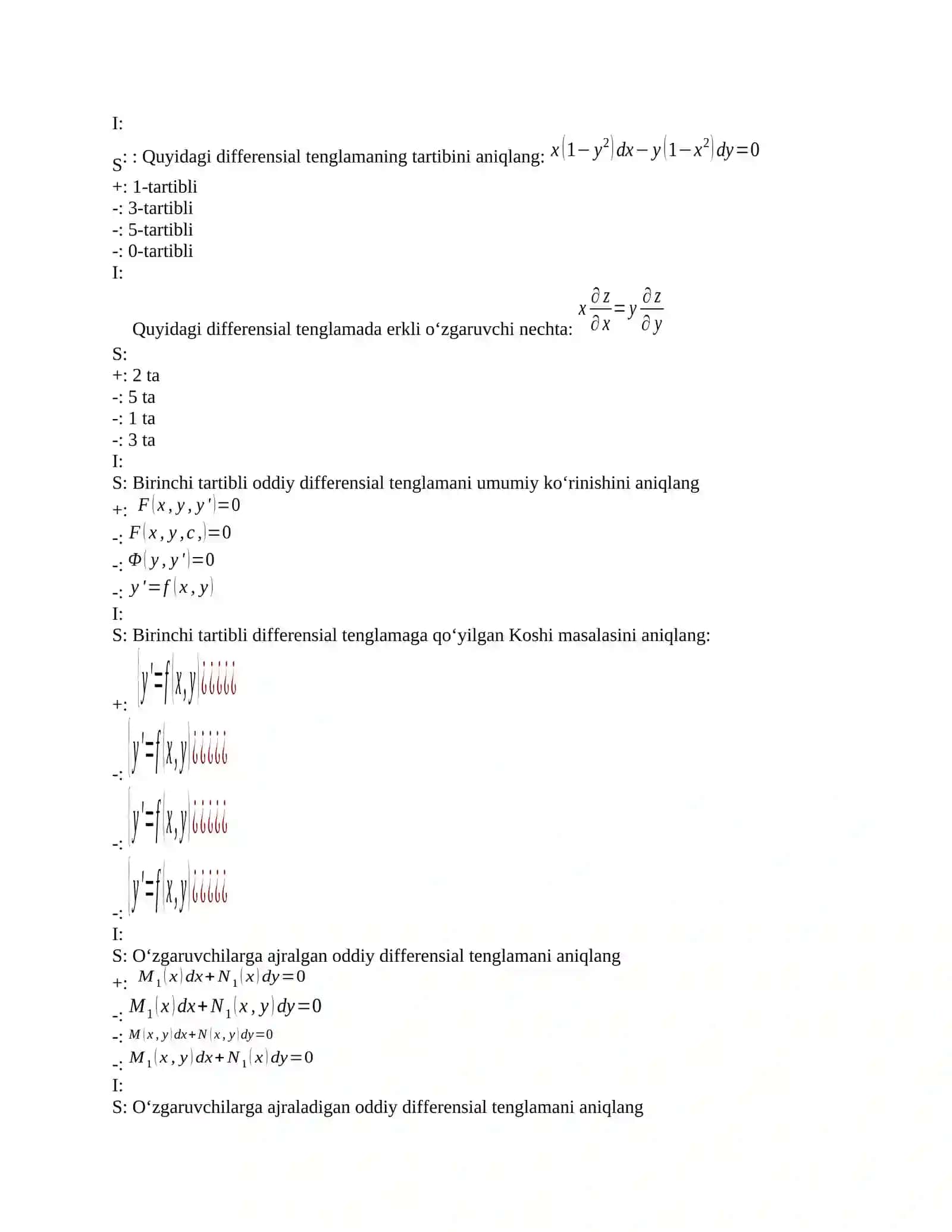 Differensial tenglamalar 3