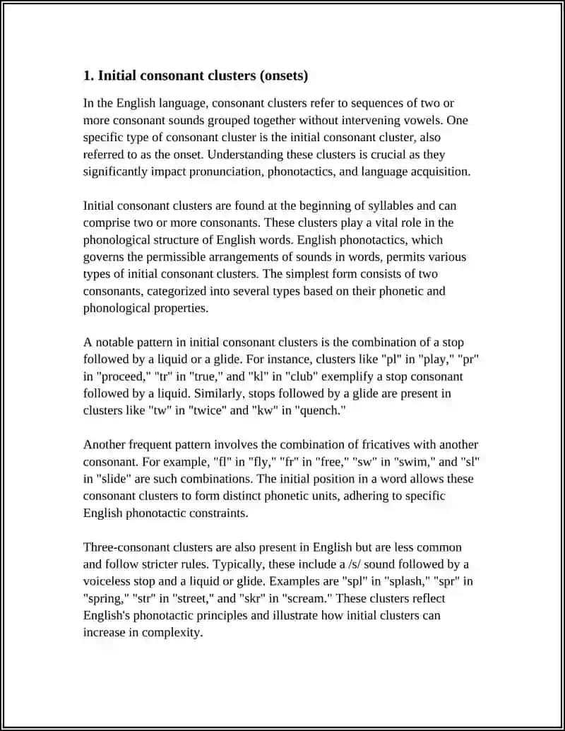 CONSONANT CLUSTERS WITHIN AND ACROSS WORDS 3