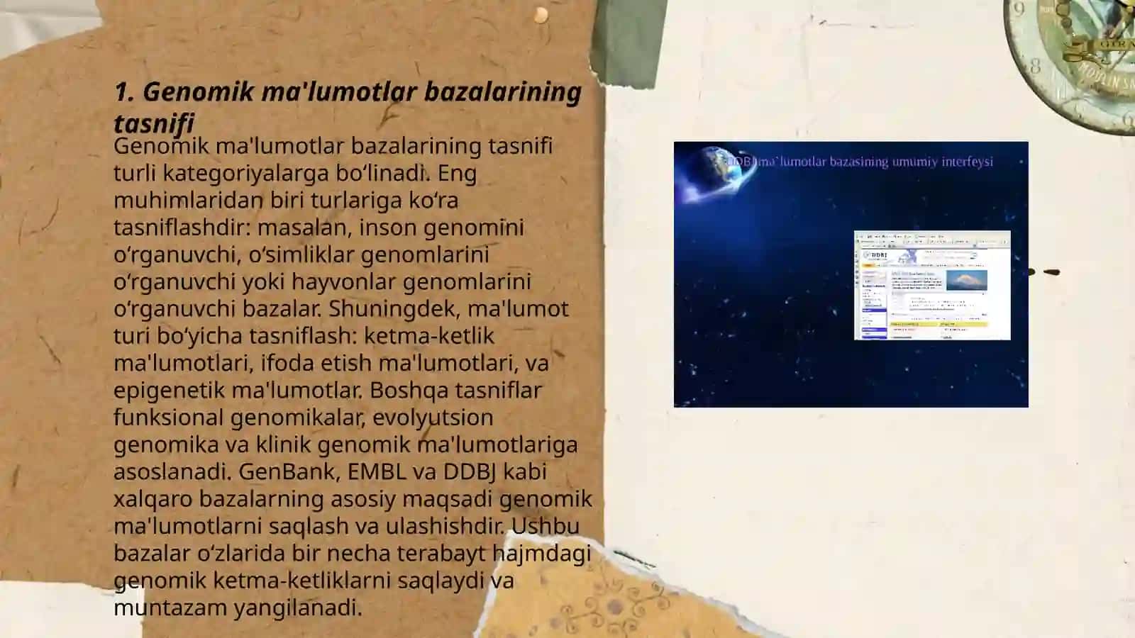 Genomik ma‘lumotlar bazalarining klassifikatsiyasi 3
