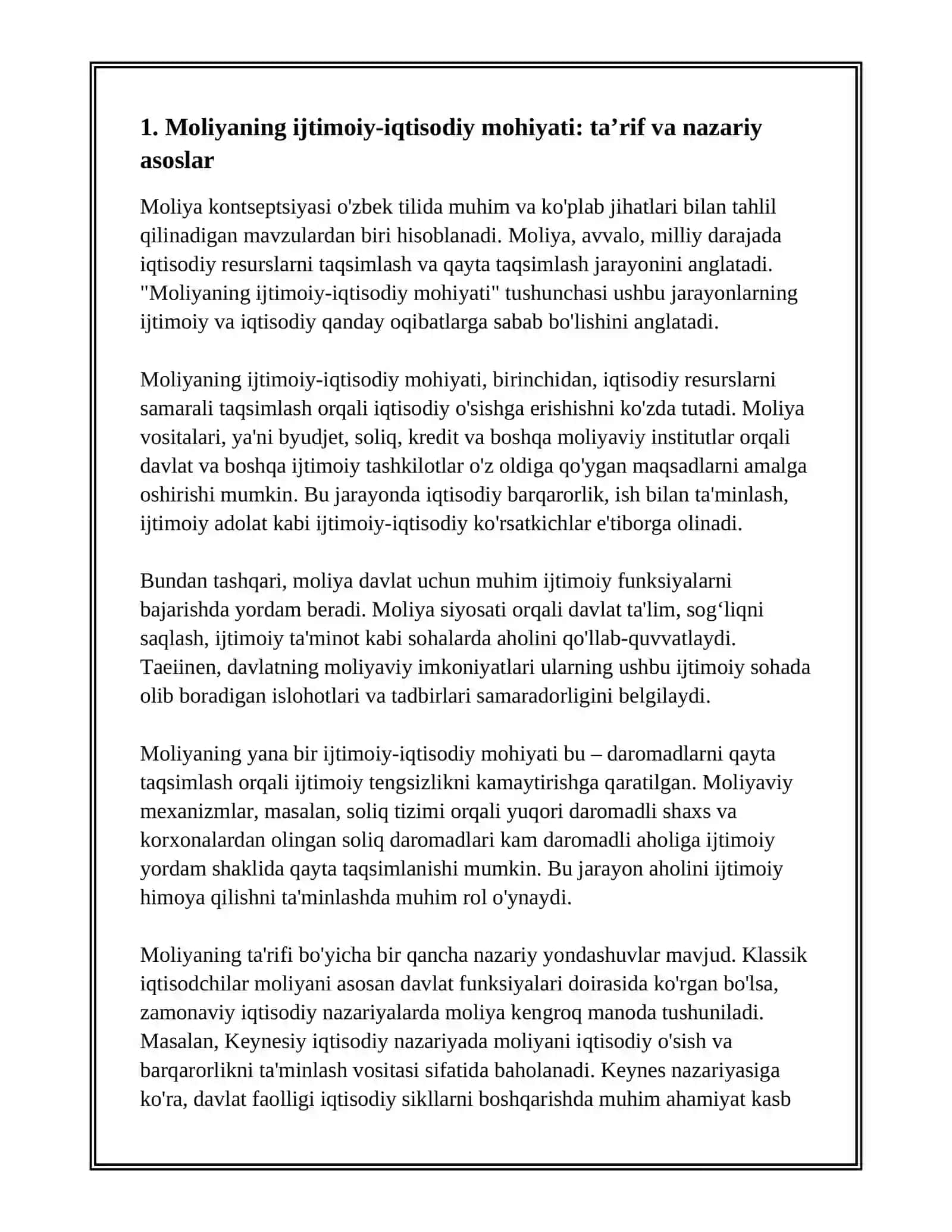 MOLIYANING IJTIMOIY IQTISODIY MOHIYATI VA FUNKSIYALARI 3