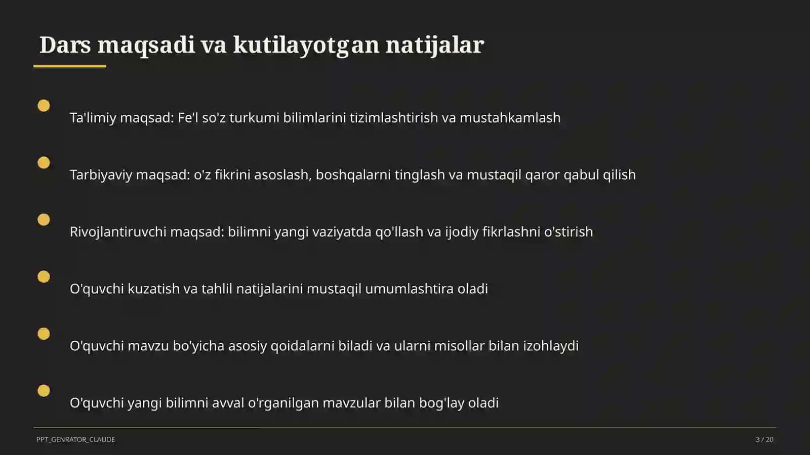 Fe'l so'z turkumi (3-sinf) 3