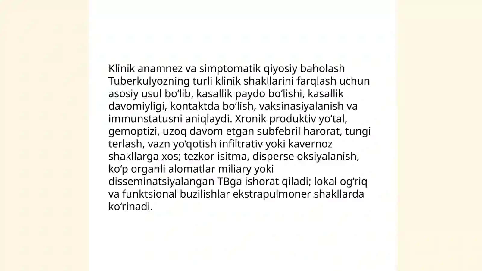 Tuberkulyoz klinik shakllari qiyosiy tashxislashning asosiy usullari 3