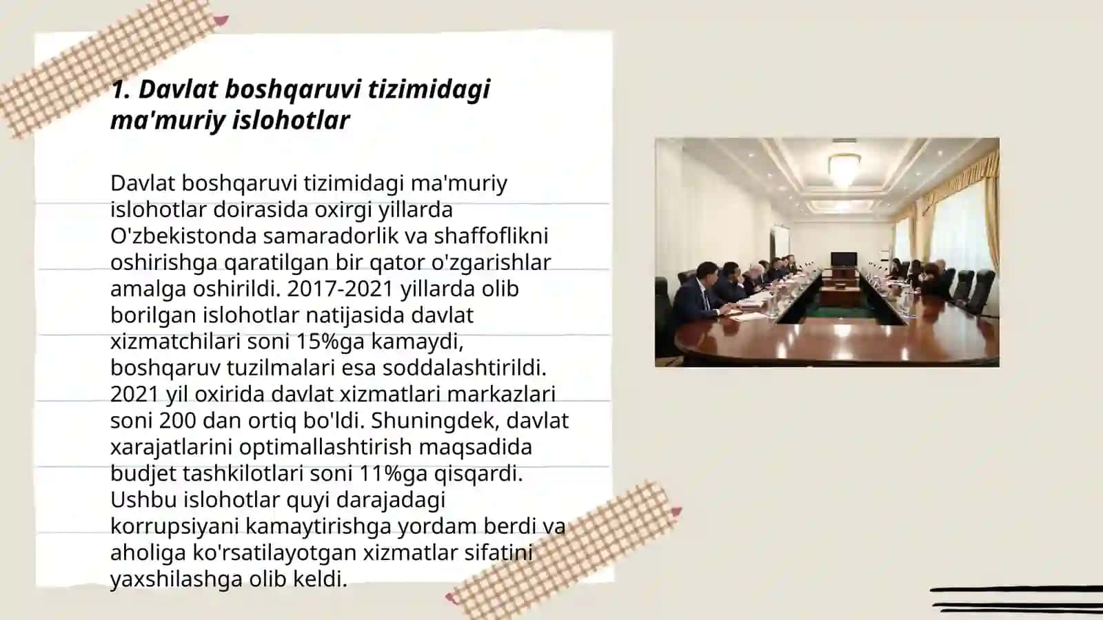 Mustaqillik yillarida davlat boshqaruvi tizimida amalga oshirilgan islohotlar 3