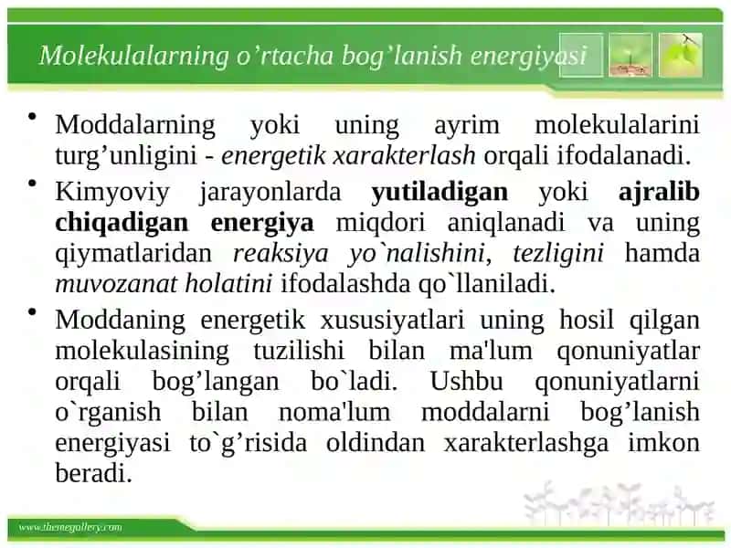 Molеkulalarning enеrgеtikasi 3