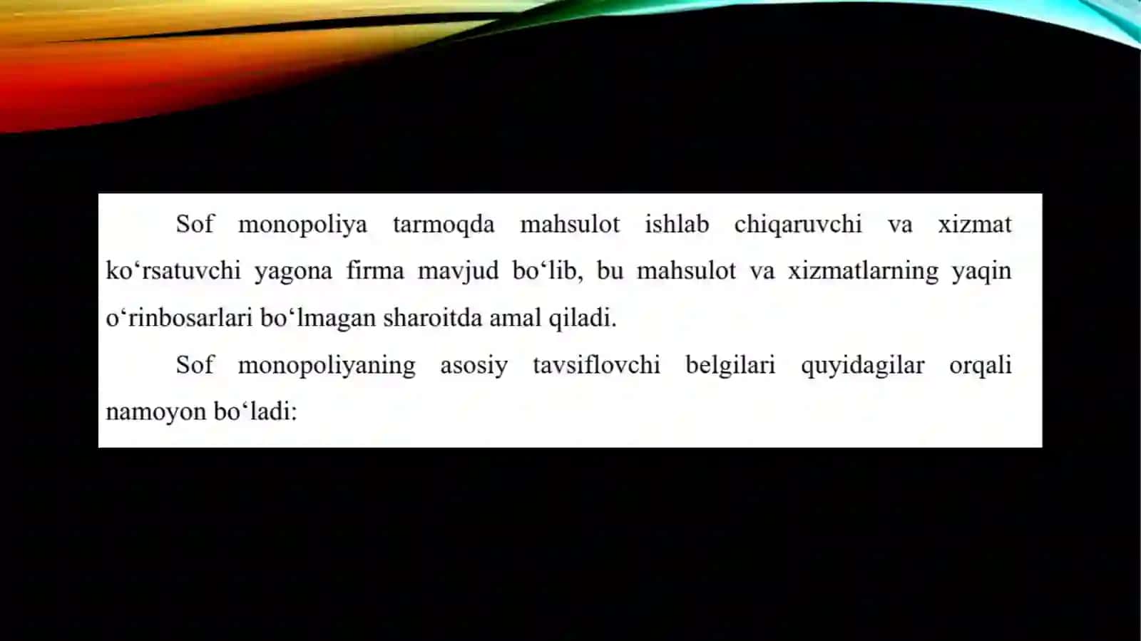 MONOPOL HUKMRONLIK VA MONOPOLIYAGA QARSHI SIYOSAT 3