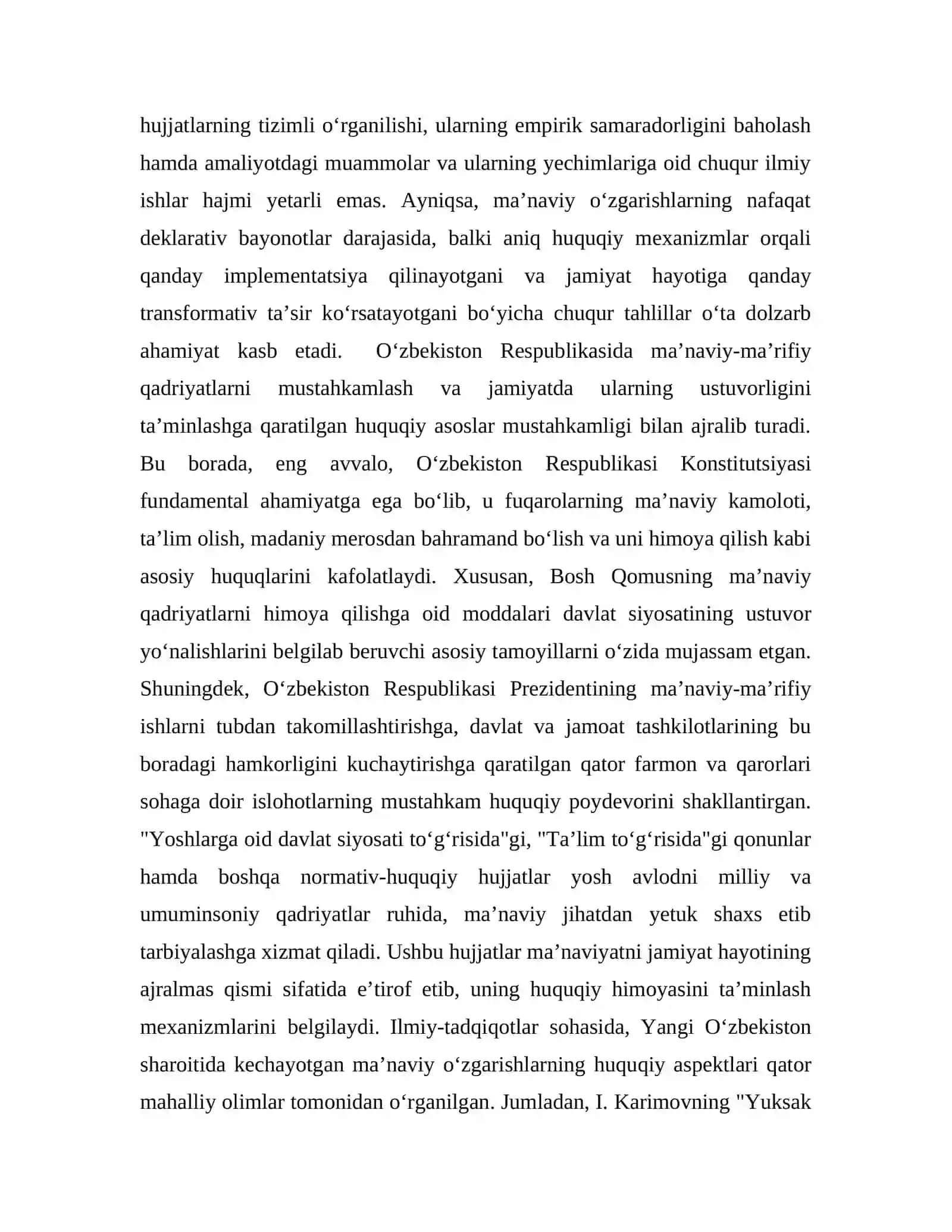 YANGI O‘ZBEKISTONDA AMALGA OSHIRILAYOTGAN MA’NAVIY O‘ZGARISHLAR 3