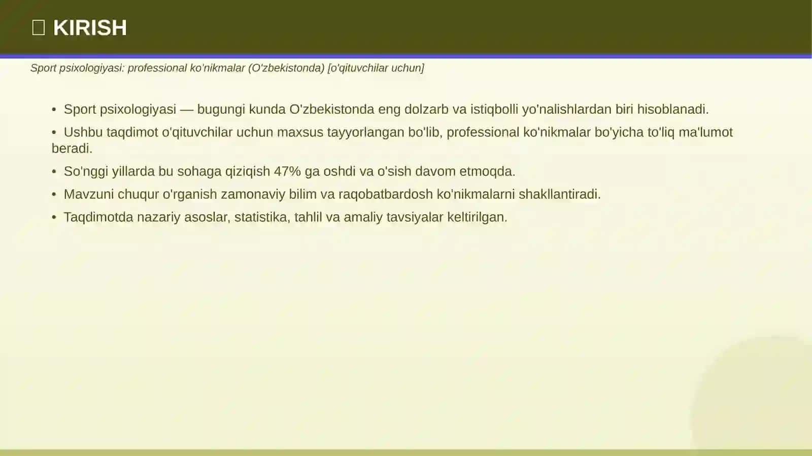 SPORT PSIXOLOGIYASI Professional ko'nikmalar — O'zbekistonda 3