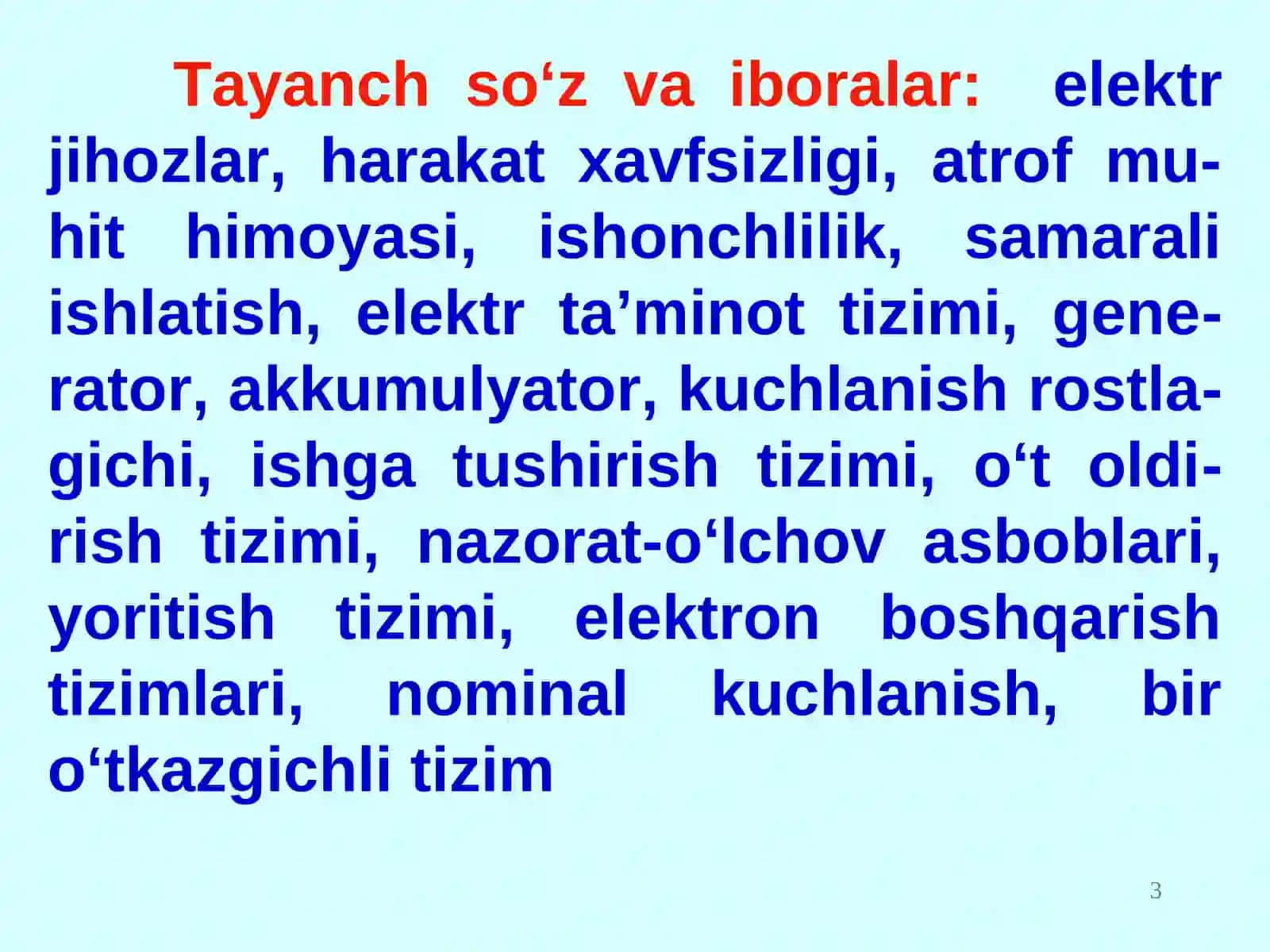 TRANSPORT VOSITALOARINING ELEKTR JIHOZLARIVA ELEKTRON TIZIMLARI 3