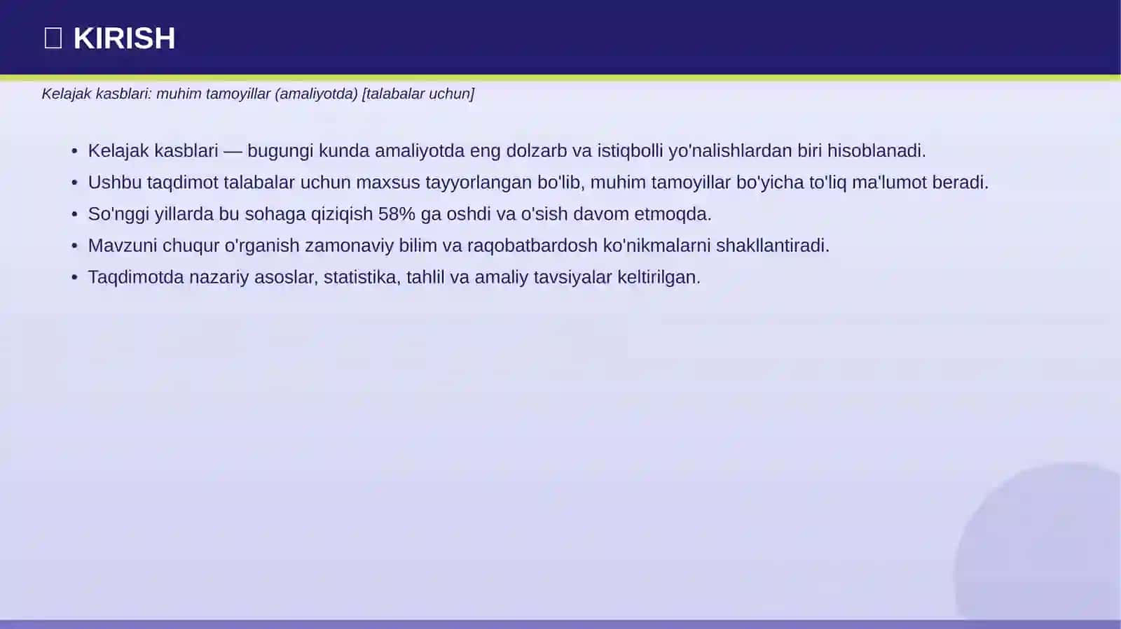 Kelajak kasblari: muhim tamoyillar (amaliyotda) [talabalar uchun] 3