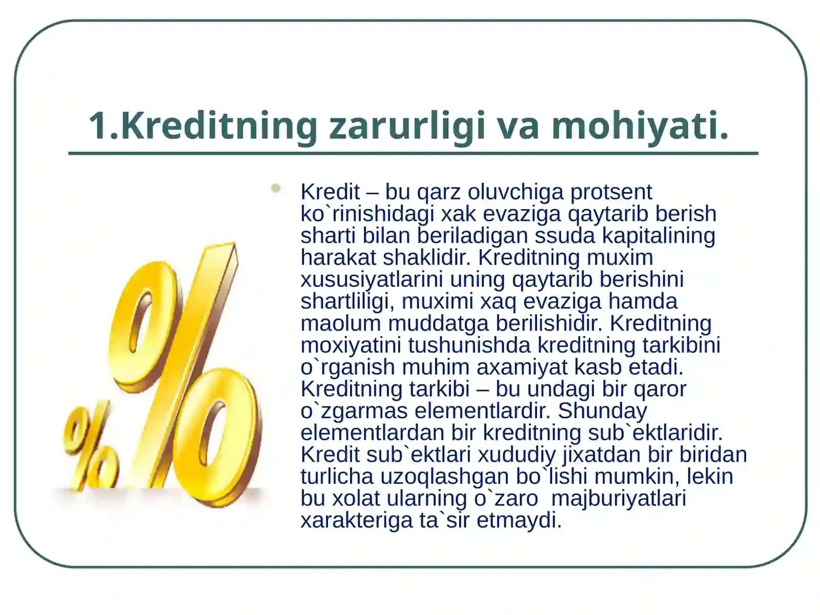Kredit mexanizmi va uning elementlari 3