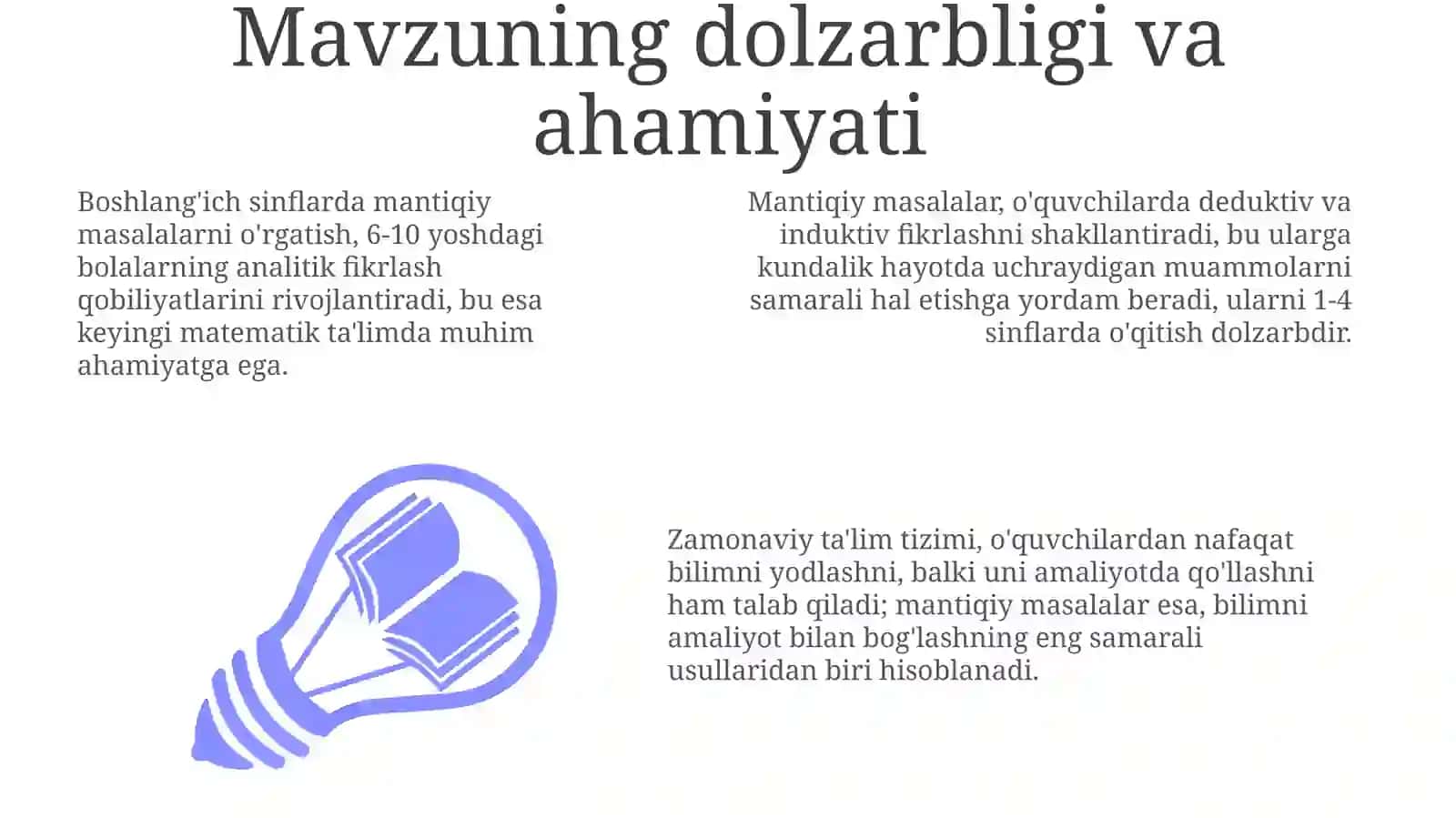Boshlang'ich sinflarda mantiqiy masalalarni yechishga o'rgatish 3