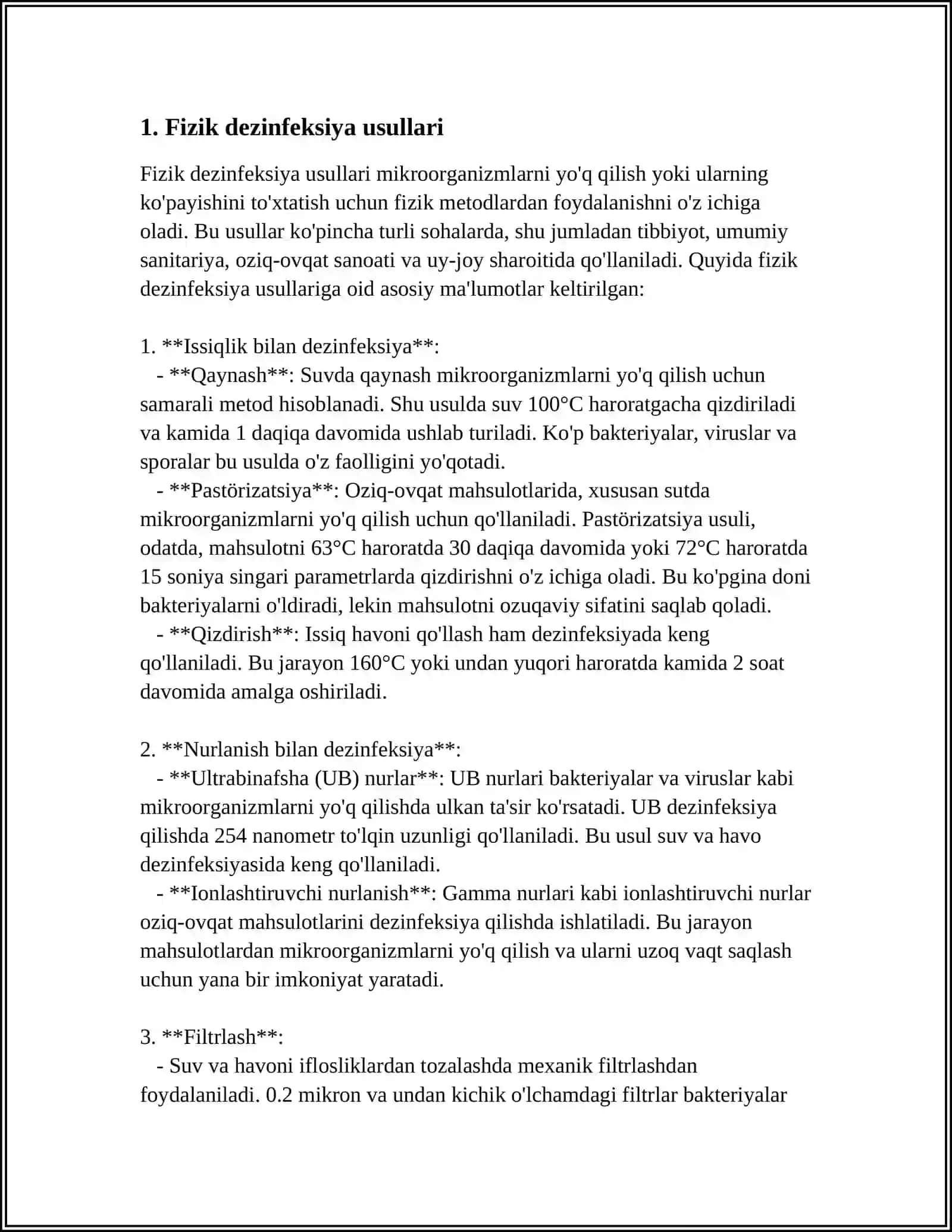 DEZINFEKSIYA TASNIFI. DEZINFEKSIYA TURLARI 3