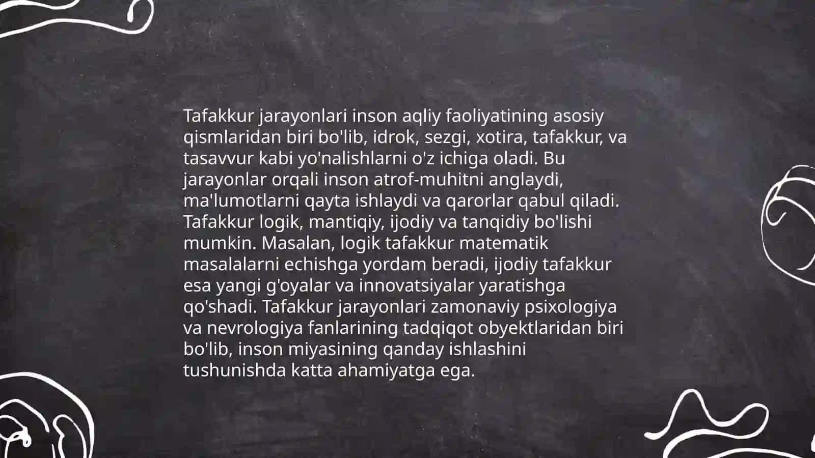 Taffakkur operatsiyalari ularning tasniflari 3