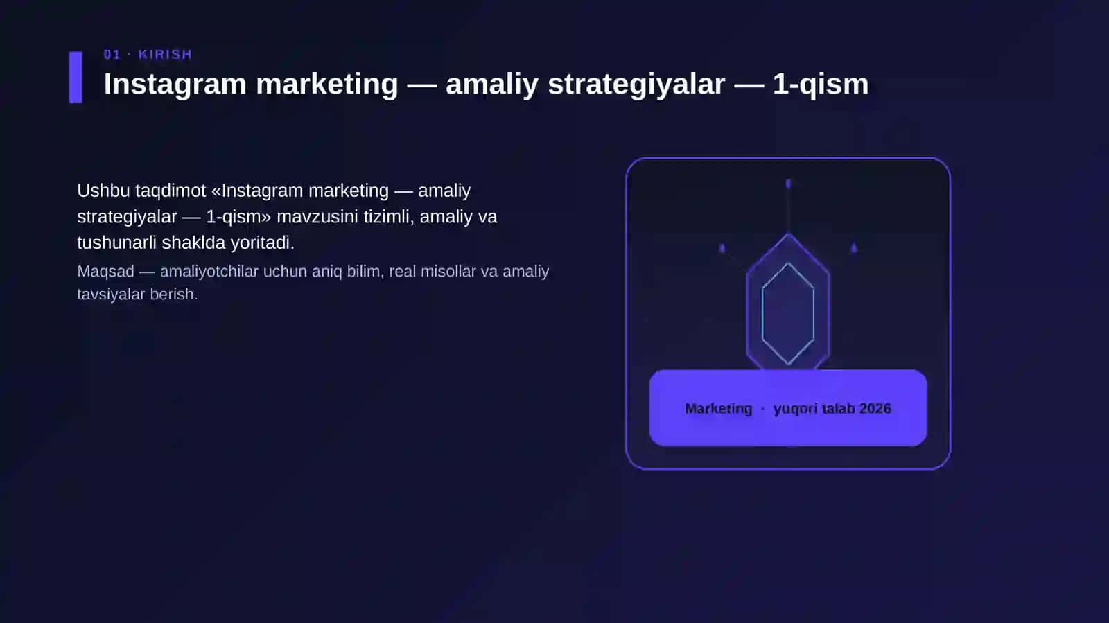 Instagram marketing — amaliy strategiyalar — 1-qism 3