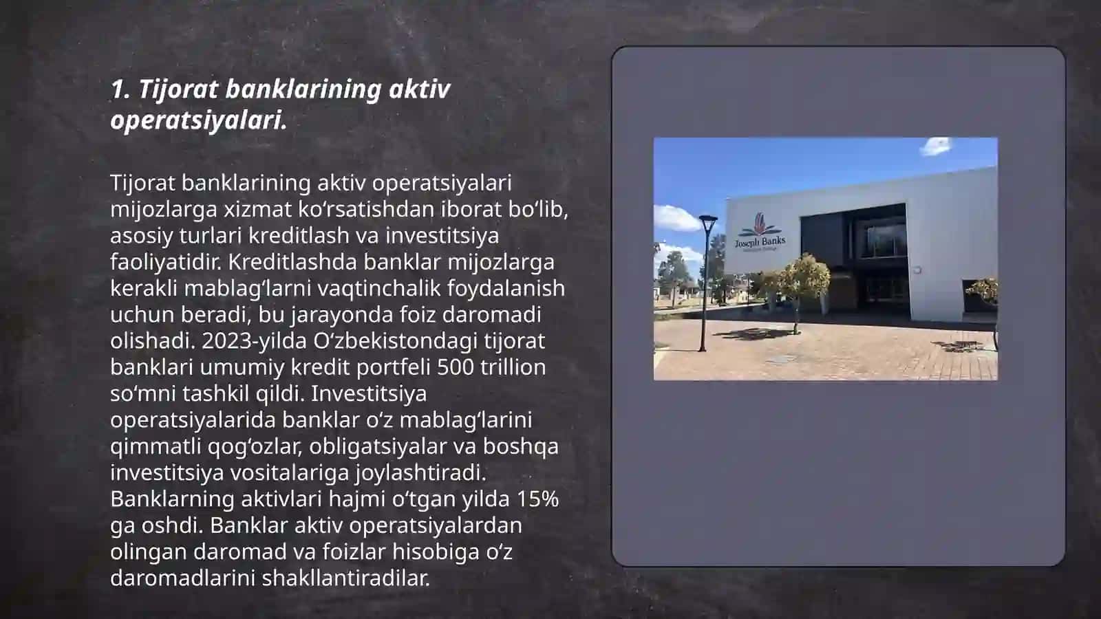Tijorat banklari. Aktiv va passiv operatsiyalar 3