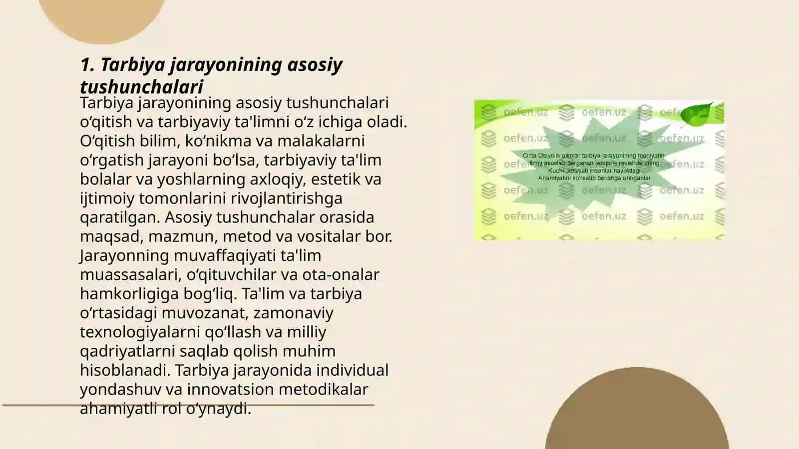 Tarbiya jarayonining mohiyati mazmuni tarbiya tamoyillari va meto'dlari 3