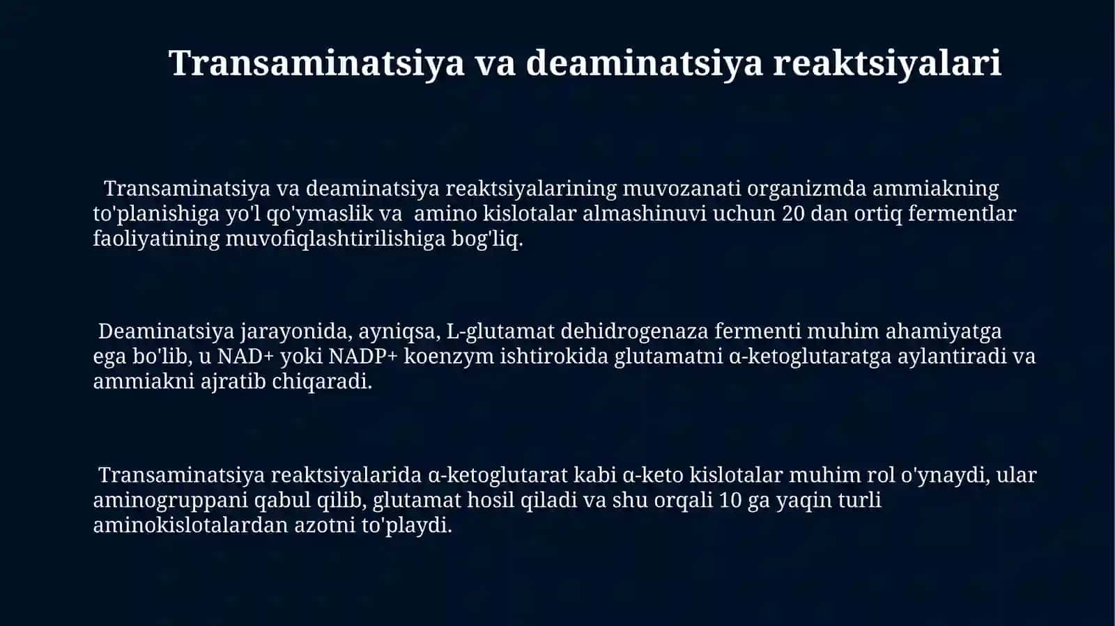 Aminokislotalar almashinuvida bo'ladigan biologik hosil faol moddalar 3