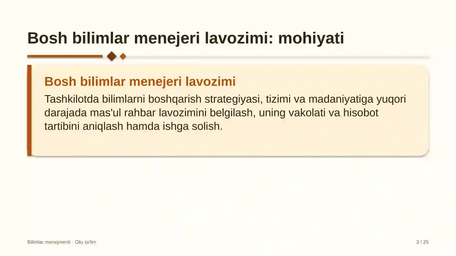 bojsiz savdo do'konlarida bosh bilimlar menejeri lavozimini joriy etish 5531 3