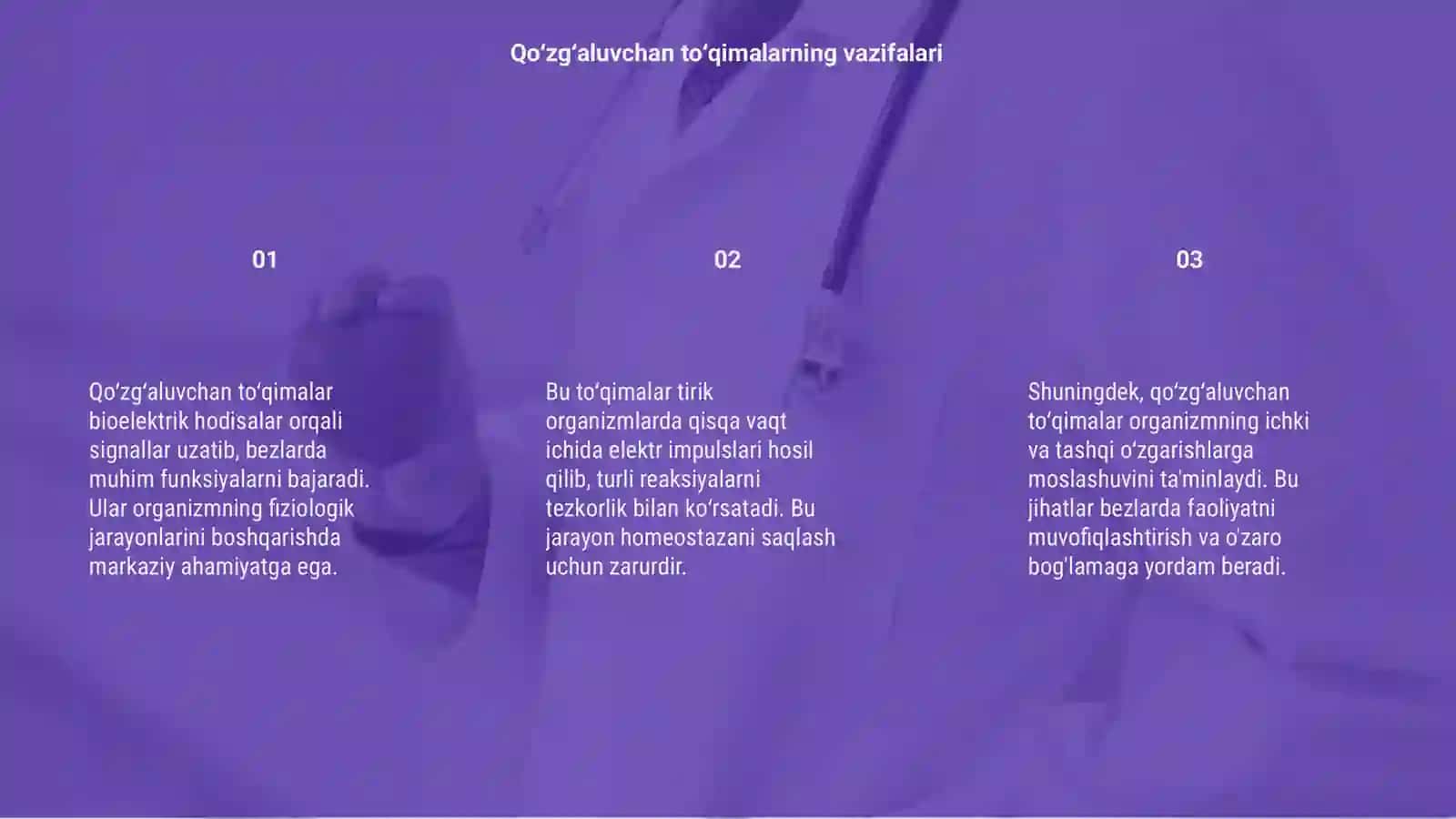 Qoʻzgʻaluvchan toʻqimalar bioelektrik hodisalar 3