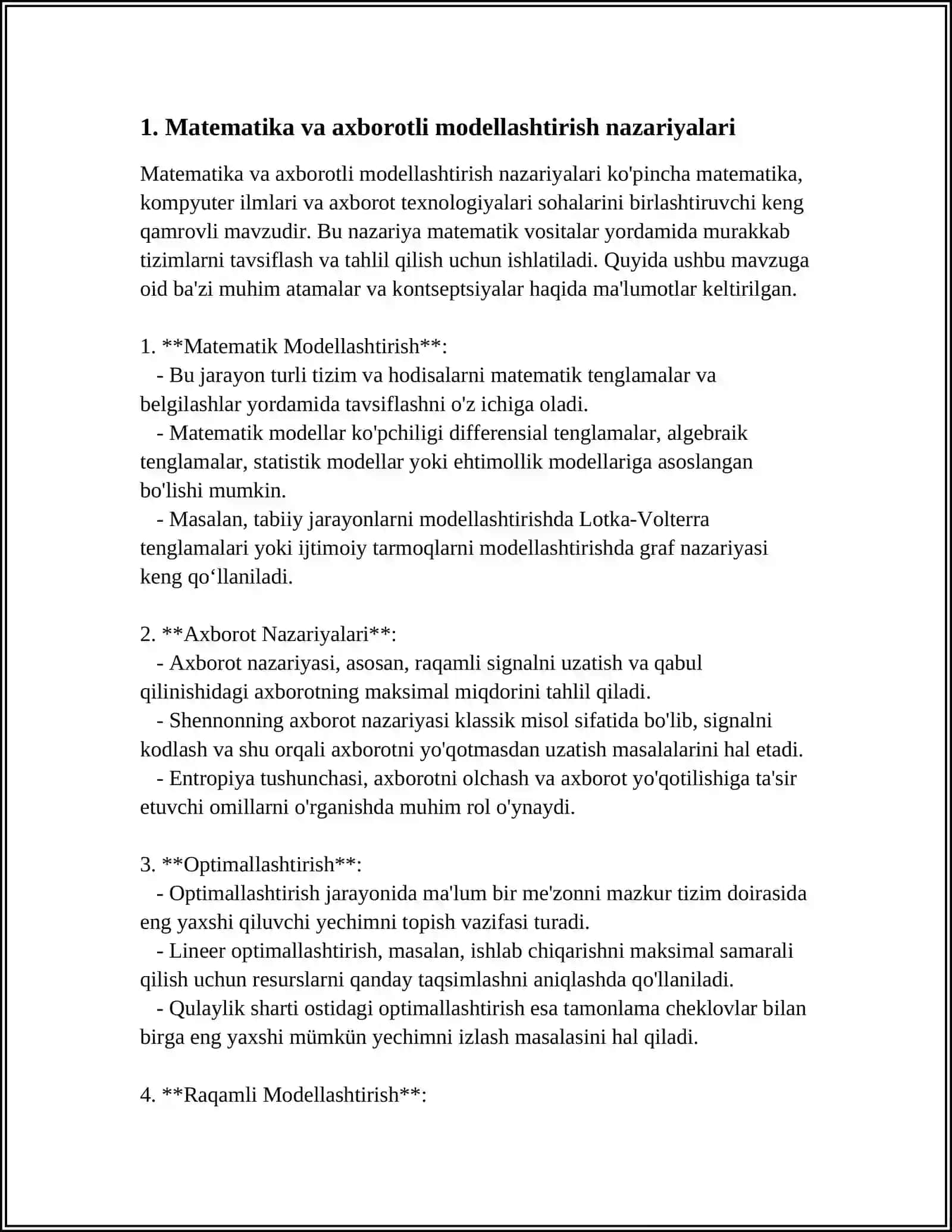 MATEMATIK VA AXBOROTLI MODELLASH 3