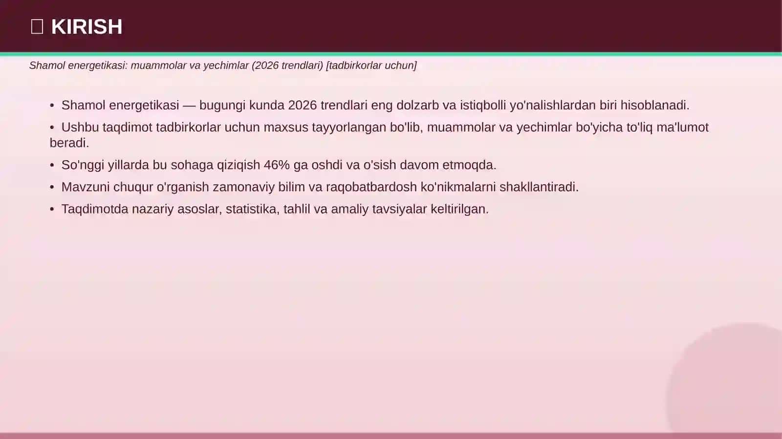 Shamol energetikasi: muammolar va yechimlar (2026 trendlari) 3