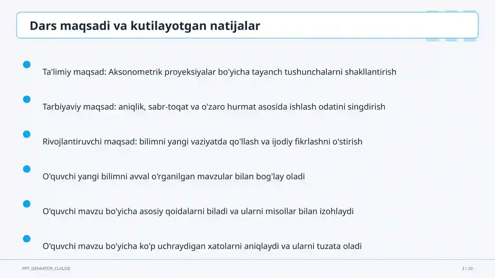 Aksonometrik proyeksiyalar (8-sinf) 3