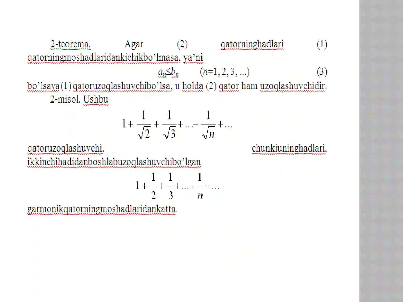 MUSBAT HADLI QATORLAR 3