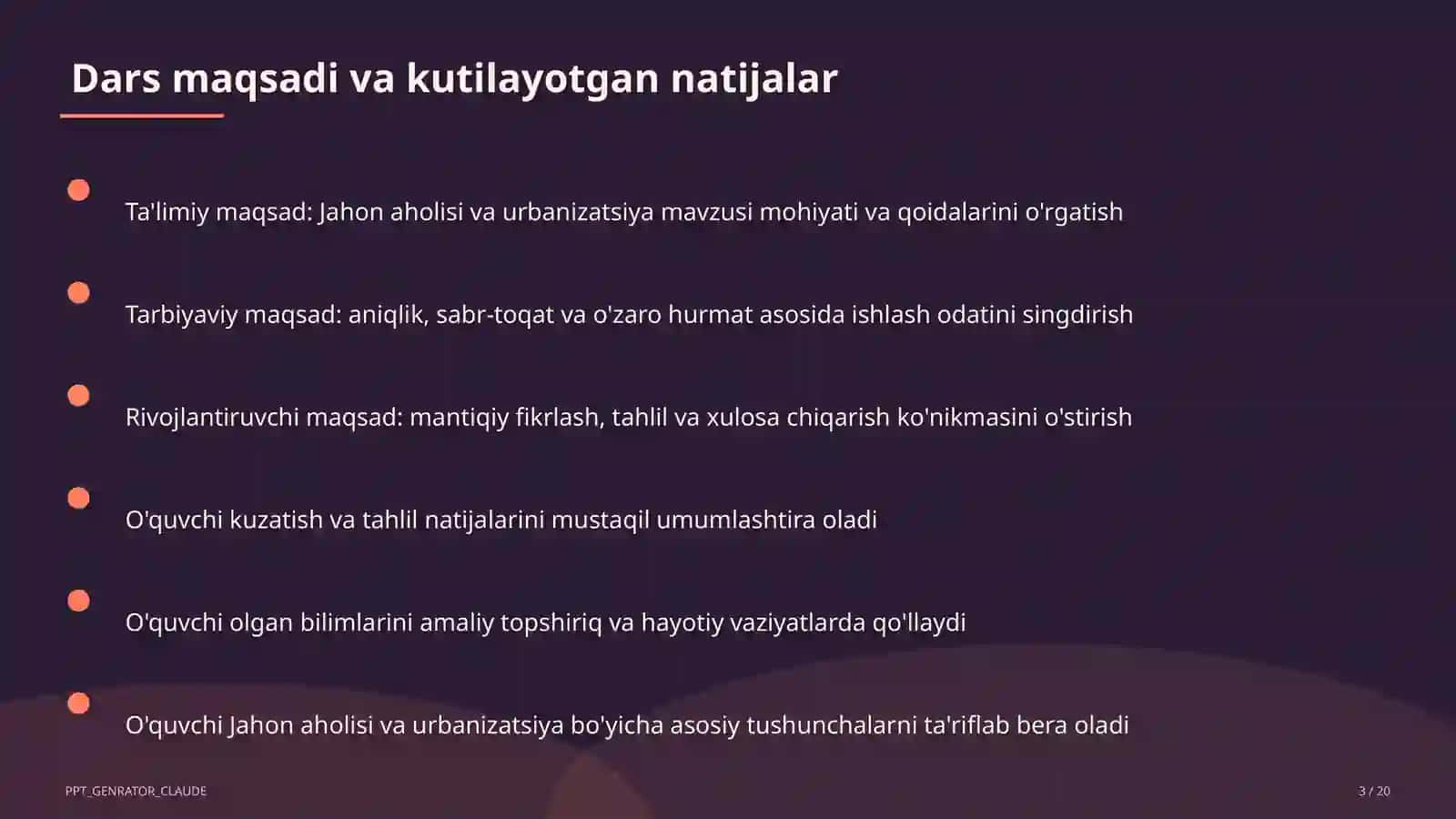 Jahon aholisi va urbanizatsiya (10-sinf) 3