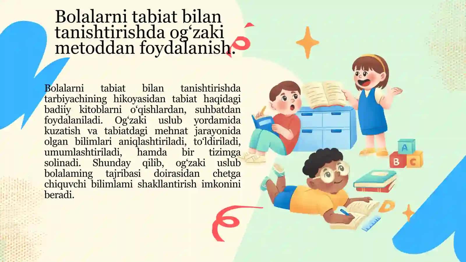 Bolalarni tabiat bilan tanishtirishda og‘zaki metoddan foydalanish 3